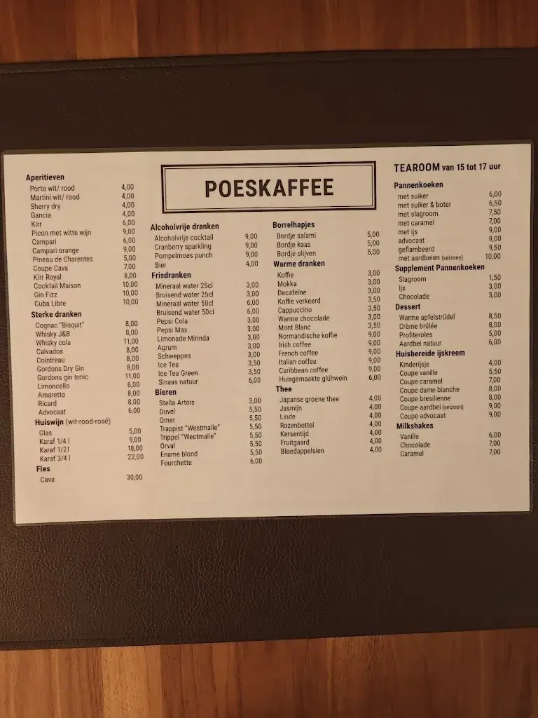 Menü_Tea-room Restaurant Poeskaffee_Zottegem_Bild_2