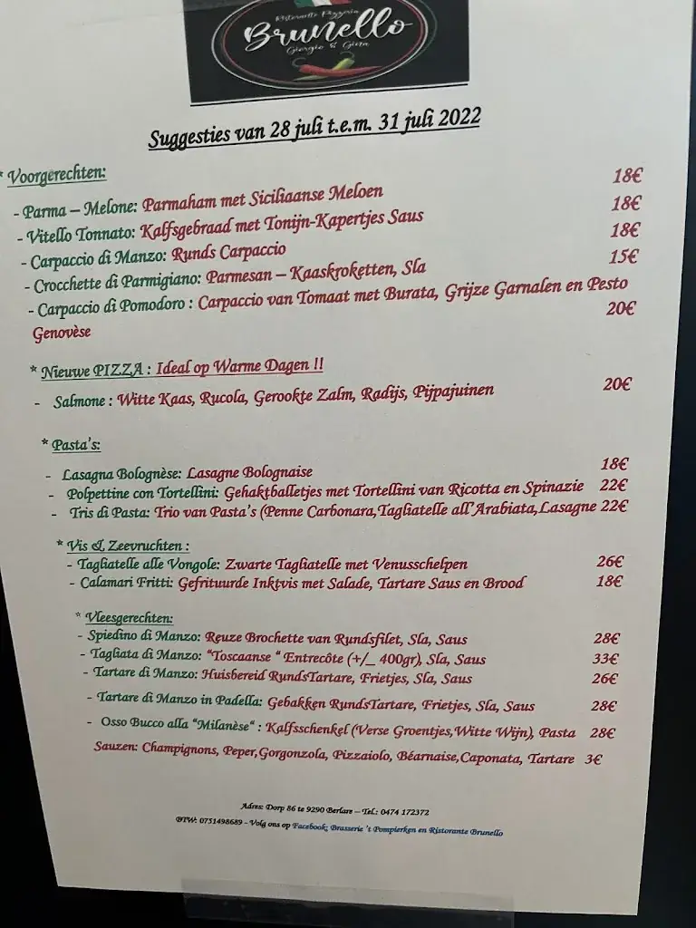 Menu_Ristorante Brunello _Berlare_image_1