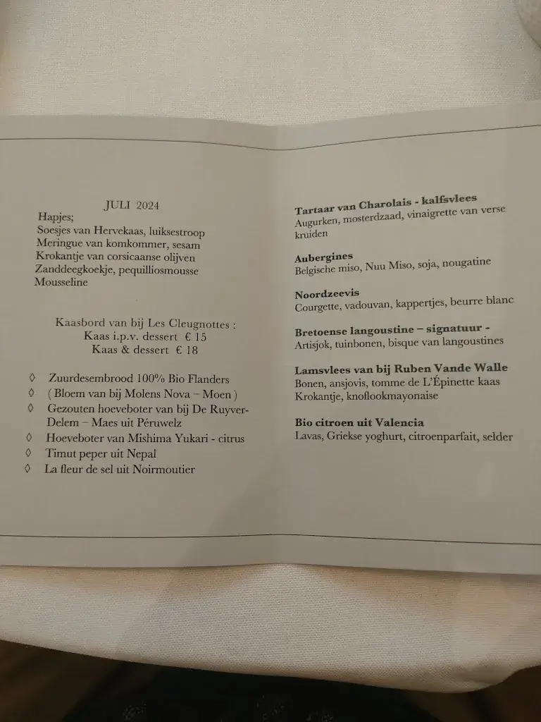 Menu_L'Envie_Zwevegem_imagen_2