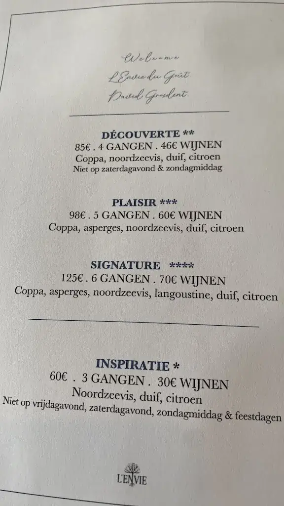 Menu_L'Envie_Zwevegem_imagen_4