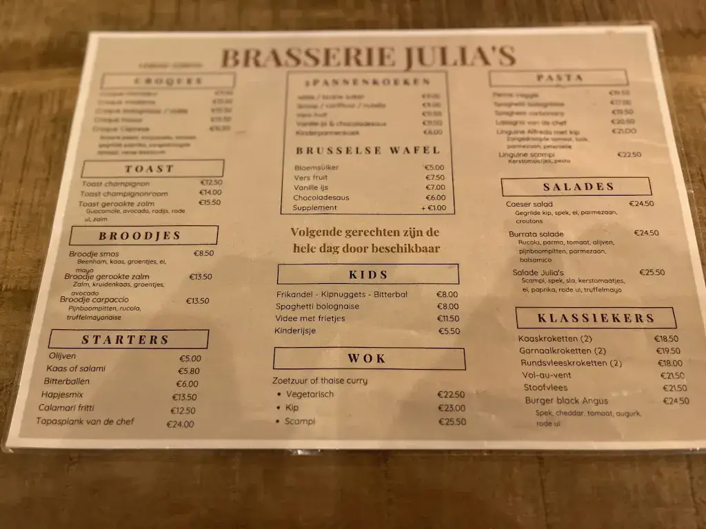 Menu_Brasserie Julia's_Zutendaal_image_1