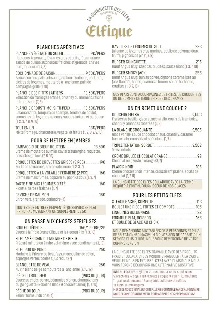 Menu_La Guinguette des Elfes - Restaurant_Aywaille_image_2