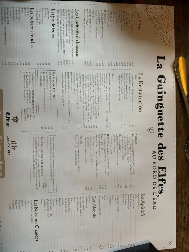 Menu_La Guinguette des Elfes - Restaurant_Aywaille_image_4