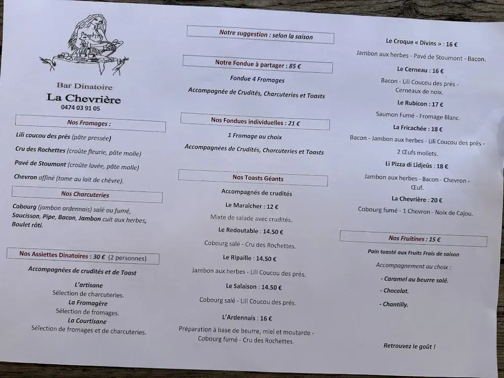Menu_La Chevrière_Aywaille_image_1