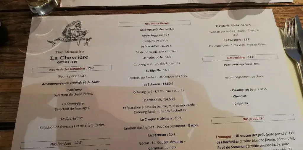 Menu_La Chevrière_Aywaille_image_3