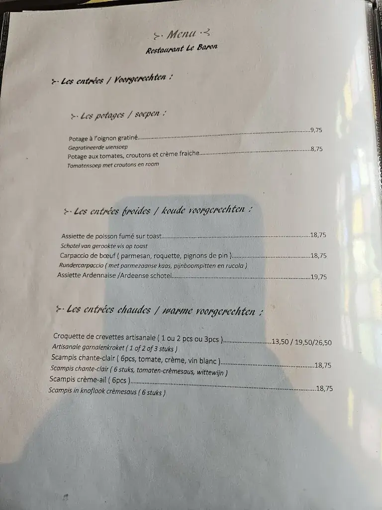 Menu_Brasserie - Restaurant Le Baron_Stavelot_image_4