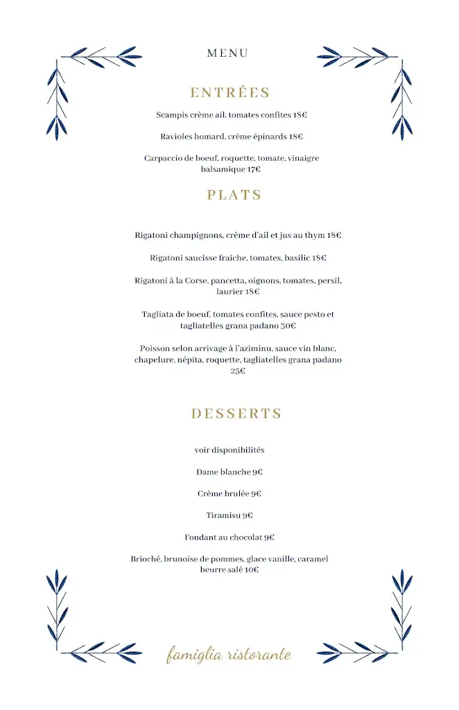 Menu_Famiglia Ristorante_Aywaille_image_1