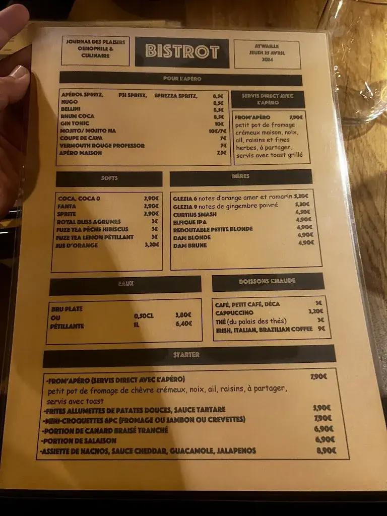 Menü_Restaurant Cantil_Aywaille_Bild_2