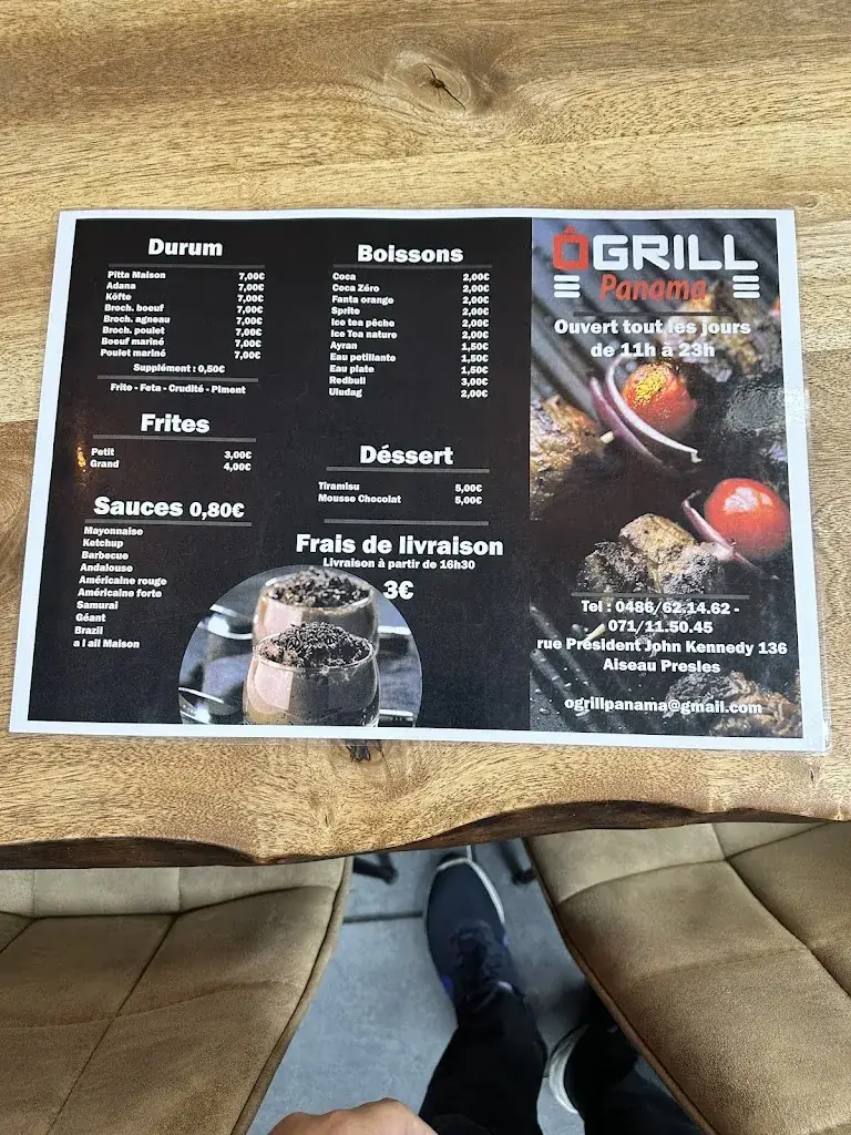 Menu_OGRILL Bar&grillade_Aiseau-Presles_imagen_2