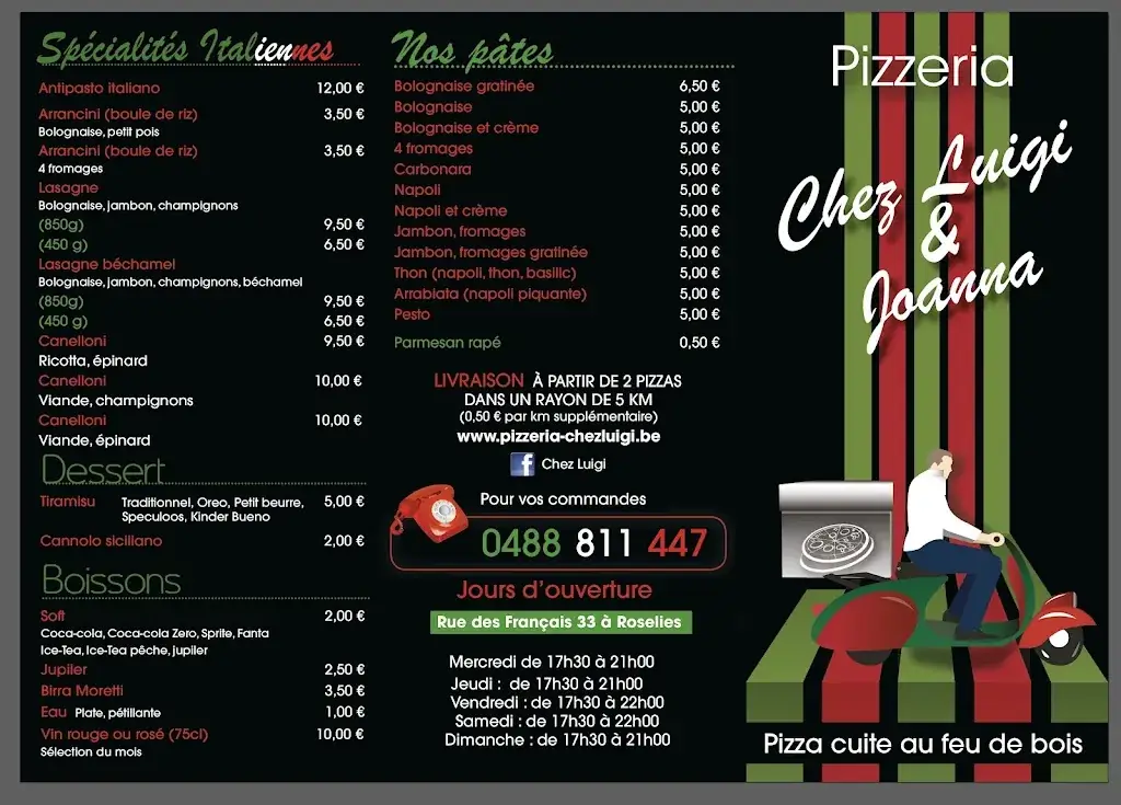 Menu_Pizzeria chez Luigi et Joanna_Aiseau-Presles_image_2