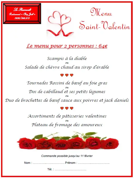 Menu_Chez Joël - Le Roosevelt_Sambreville_image_4