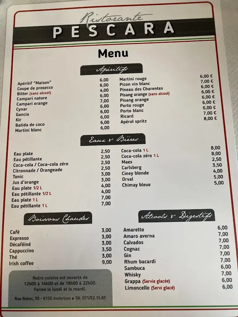 Menu_Ristorante Le Pescara_Anderlues_image_2