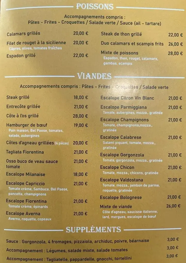 Menu_Restaurant Capriccio d'Italia Spécialités Italienne Anderlues_Anderlues_image_1