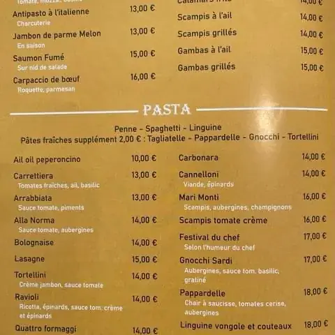 Menu_Restaurant Capriccio d'Italia Spécialités Italienne Anderlues_Anderlues_image_2