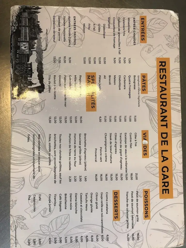 Menu_Restaurant de la gare 