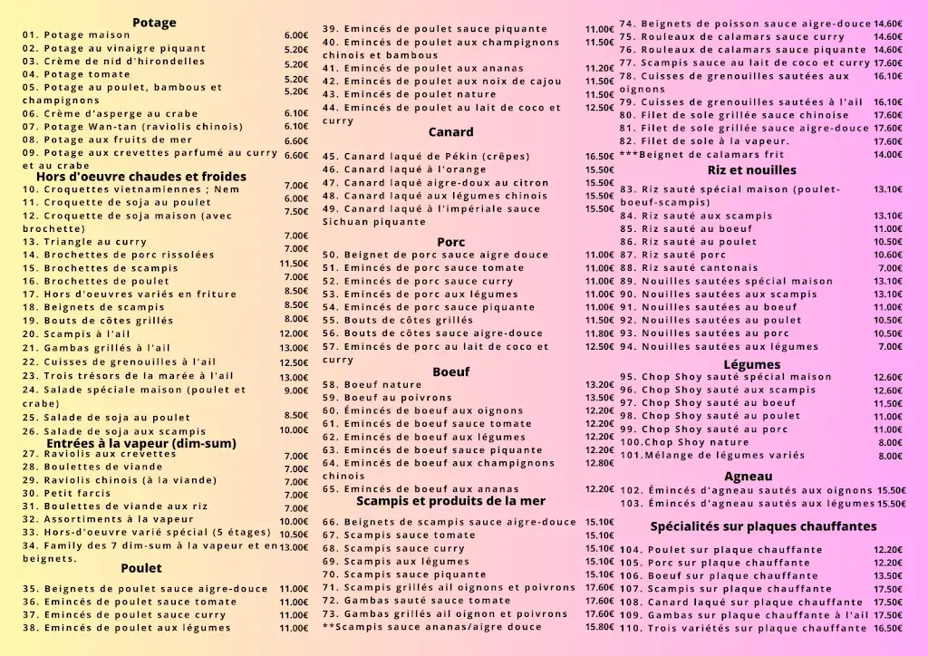Menu_Le Pavillon du Bonheur_Anderlues_image_1
