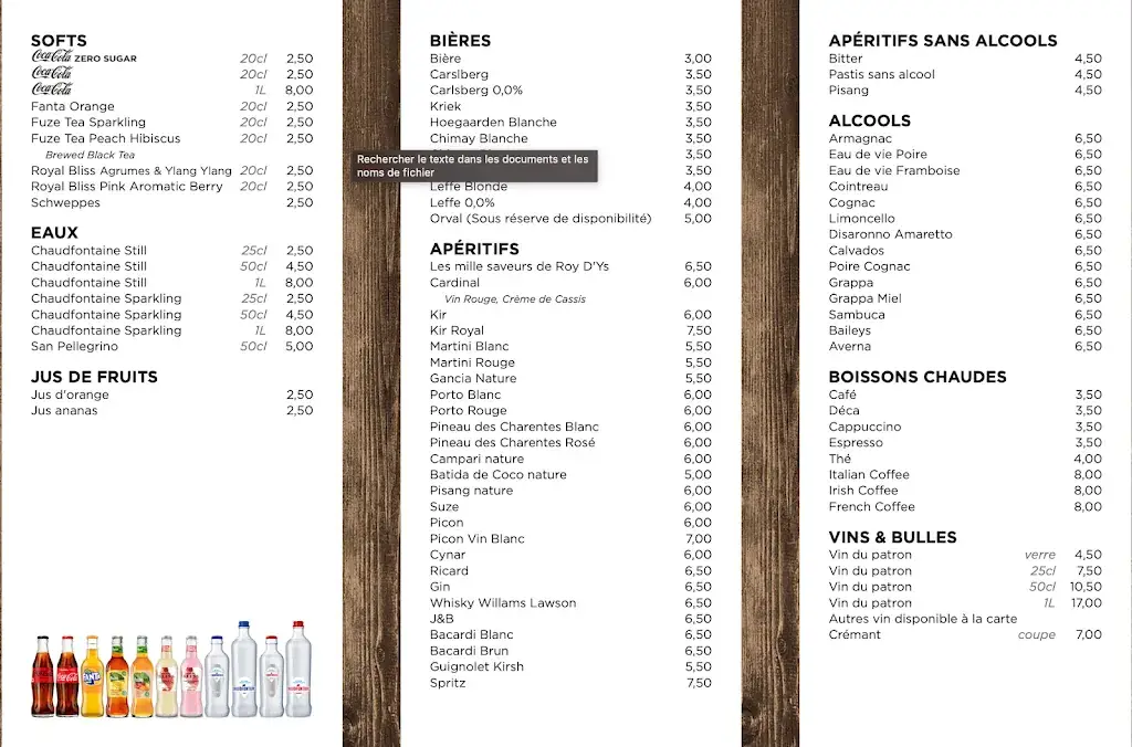 Menu_Les mille saveurs du Roy d'Ys_Fontaine-l'Évêque_image_1