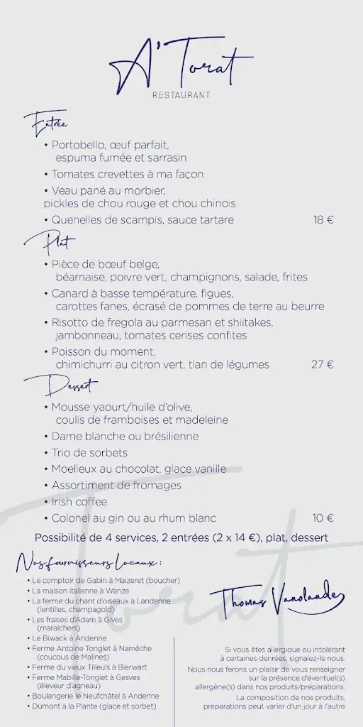 Menü_A'Torat Restaurant_Andenne_Bild_1