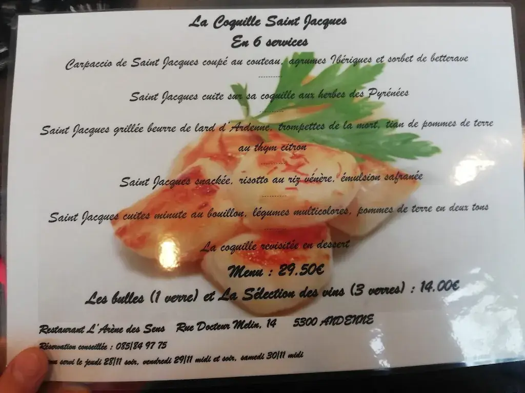 Menü_L'Arène des Sens_Andenne_Bild_1