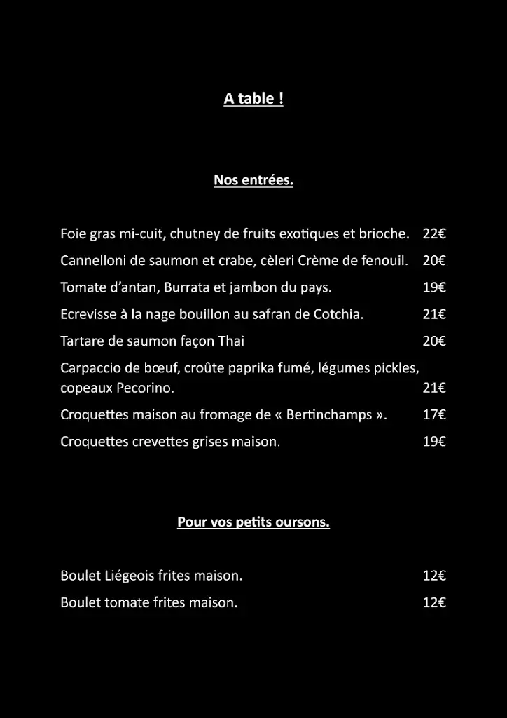 Menu_Louise à Table_Andenne_image_1