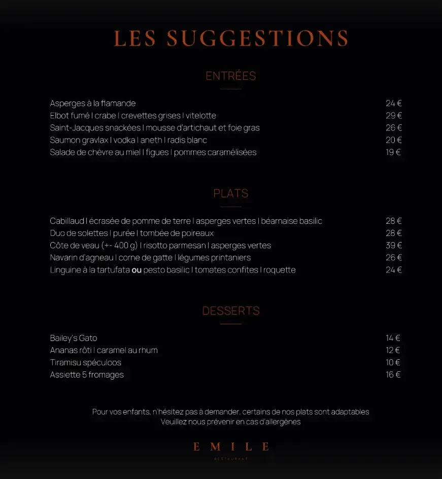 Menu_Emile Restaurant_Andenne_image_1