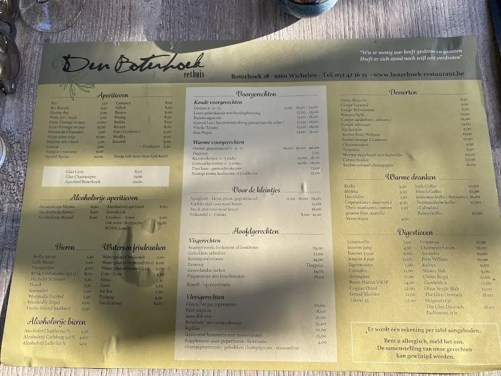Menu_Restaurant Den Boterhoek bv_Wichelen_image_2