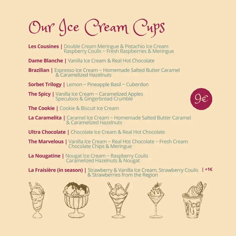 Menu_Les Cousines - Restaurant & Hébergement_Anhée_image_1