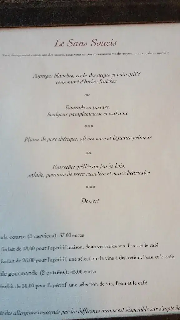 Menü_Restaurant La Fermette_Onhaye_Bild_2