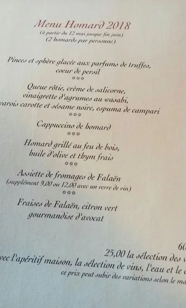 Menü_Restaurant La Fermette_Onhaye_Bild_3