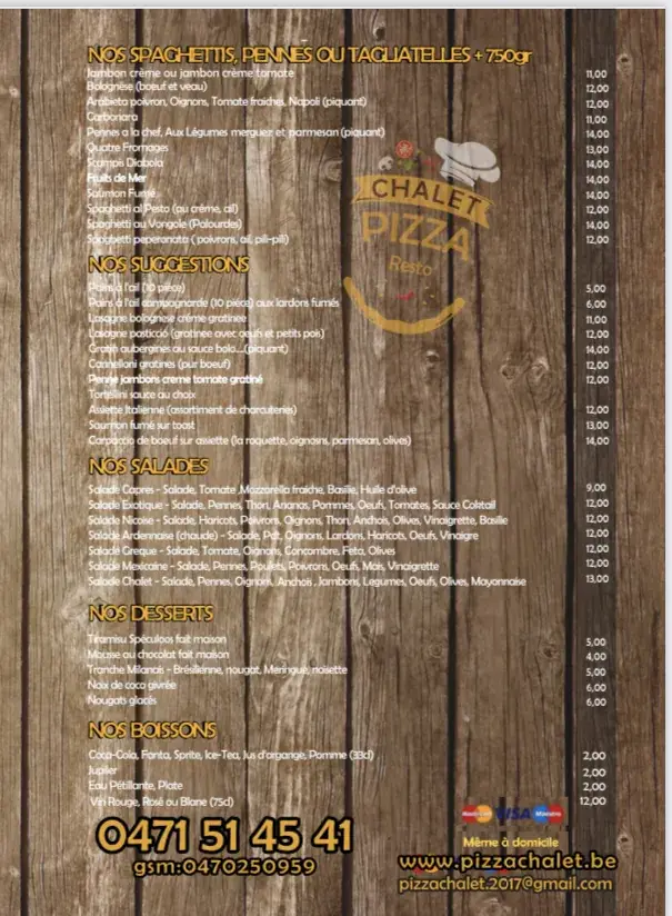 Menu_Pizza Châlet_Anhée_imagen_1