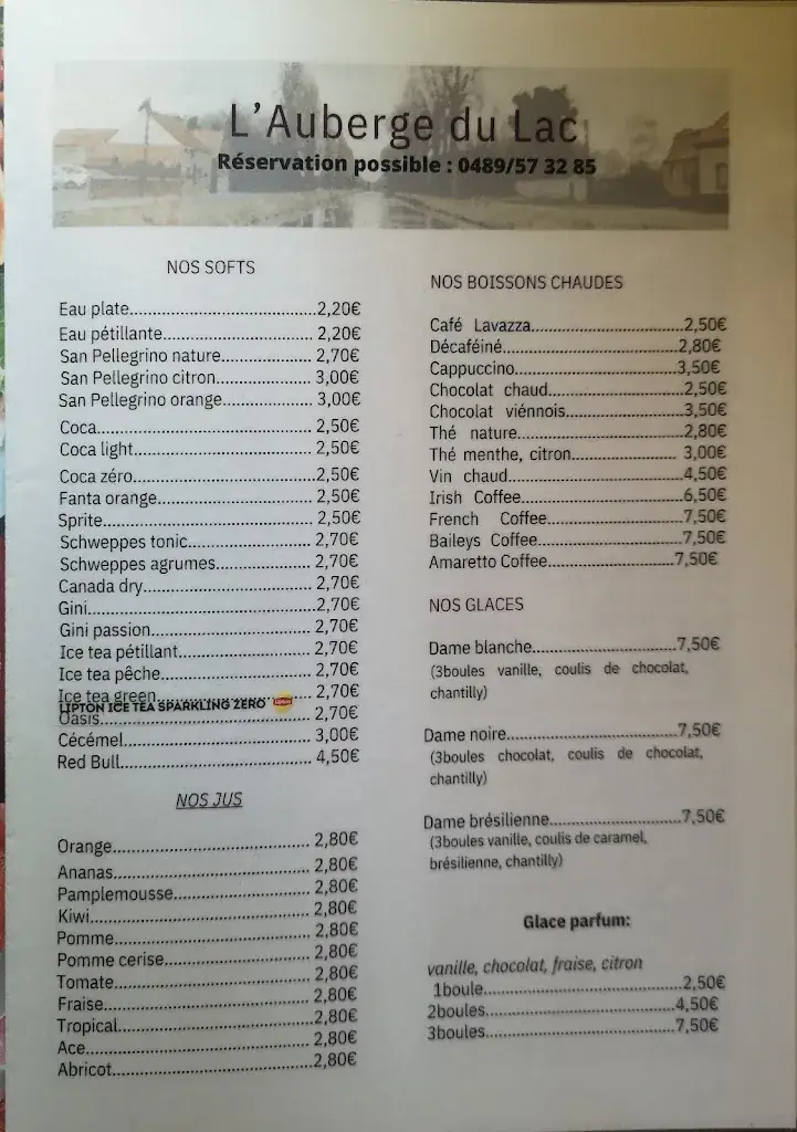 Menu_Auberge du Lac_Antoing_imagen_1
