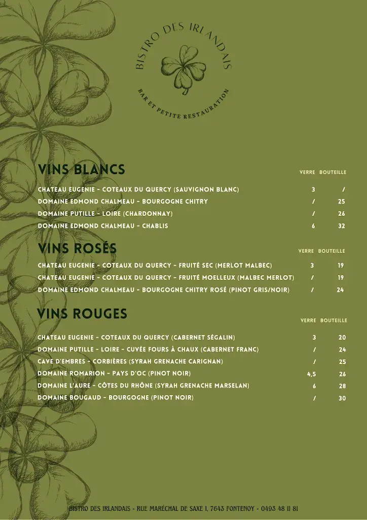 Menü_Bistro des Irlandais_Antoing_Bild_3