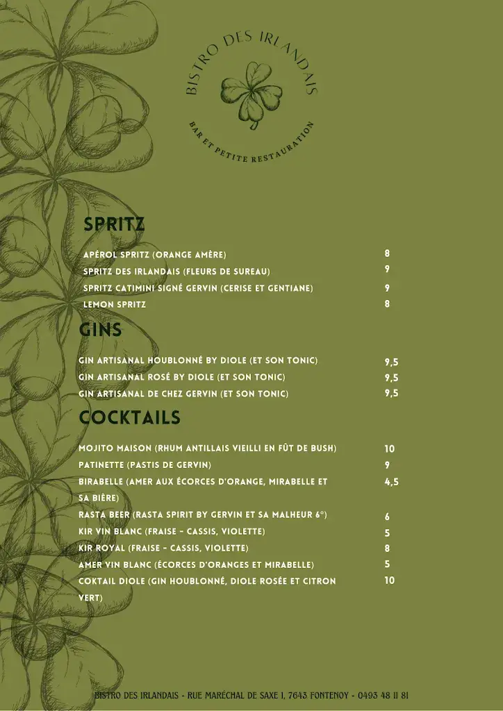 Menü_Bistro des Irlandais_Antoing_Bild_4