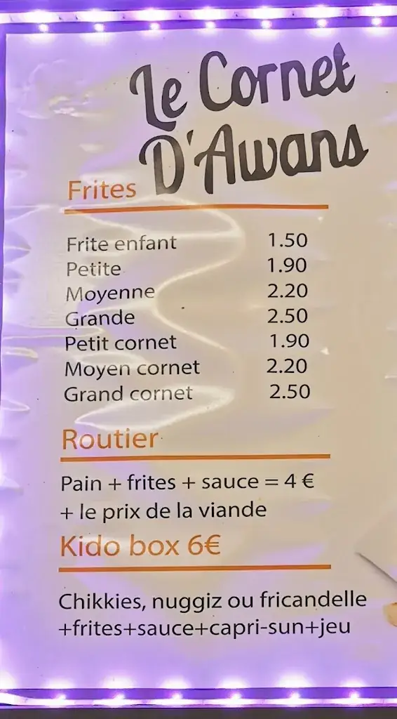 Menu_Le Cornet d'Awans_Awans_image_1