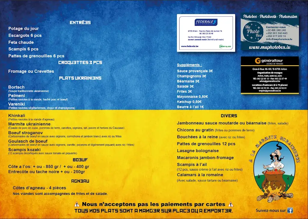 Menü_A La Marmite Ukrainienne - Arlon_Arlon_Bild_2