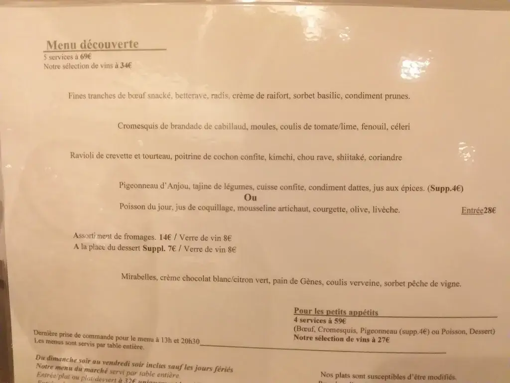 Menu_La Régalade_Arlon_image_3