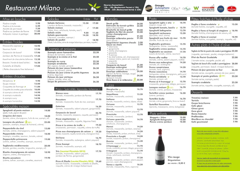 Menü_Restaurant Enzo Milano_Arlon_Bild_1