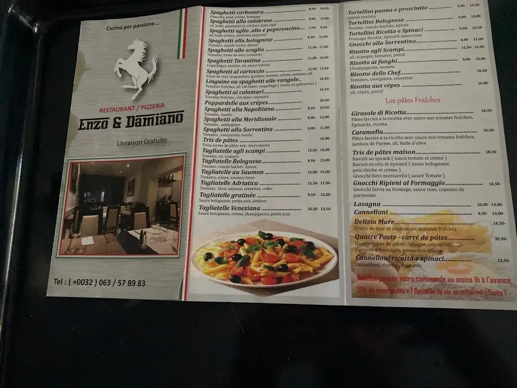 Menü_Chez Enzo & Damiano_Aubange_Bild_1