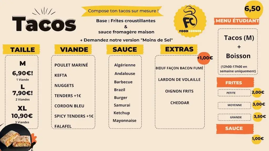 Menu_Food Corner Athus_Aubange_imagen_1