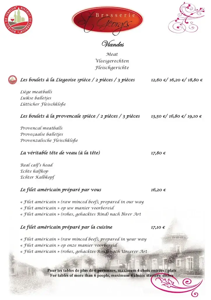 Menu_Brasserie St Georges_Limbourg_imagen_1