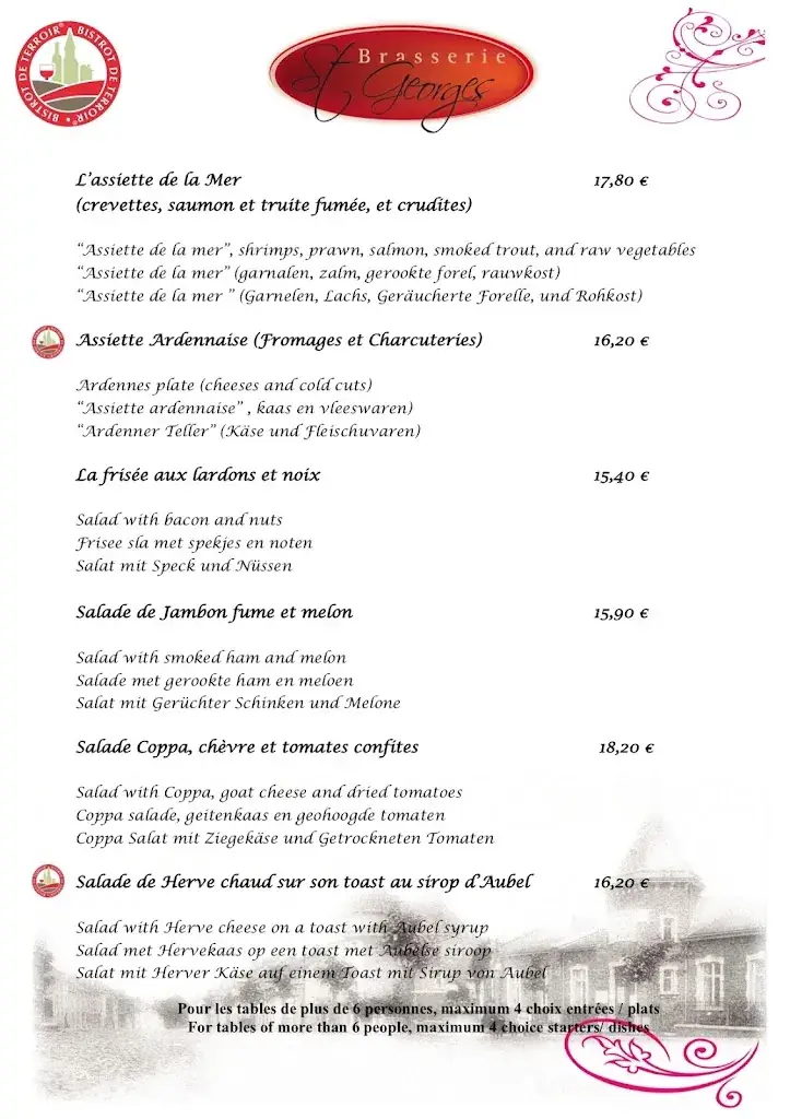 Menu_Brasserie St Georges_Limbourg_imagen_3