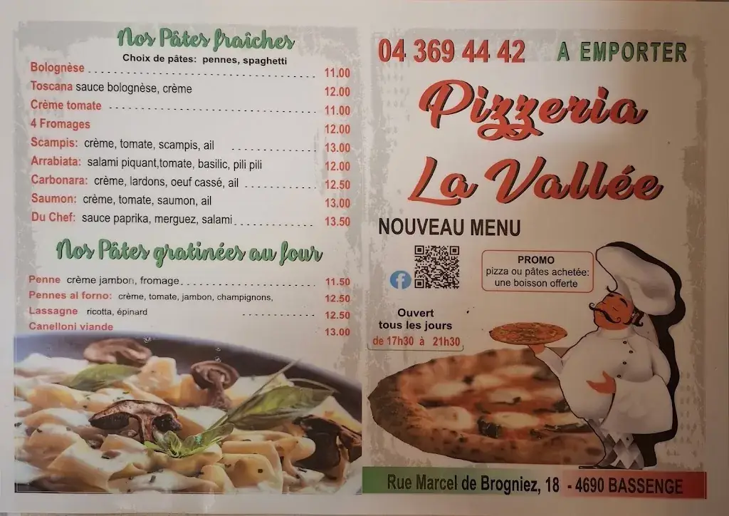 Menu_Pizzeria La Vallée_Bassenge_image_1