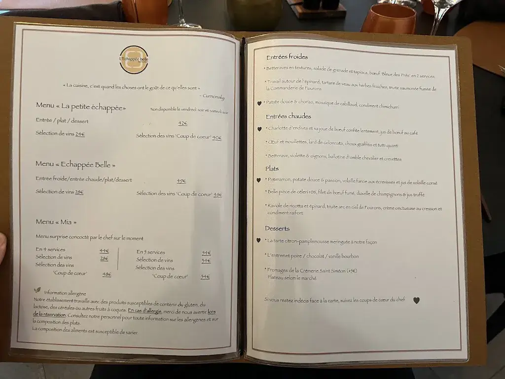 Menü_Echappée Belle_Visé_Bild_1