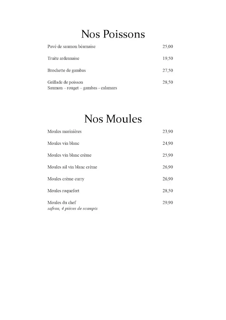 Menü_Le Vintage_Bastogne_Bild_2