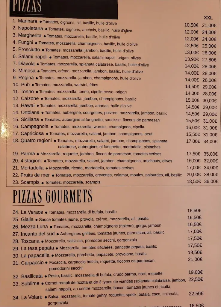 Menu_La Pizzeria Volare_Beauvechain_image_3