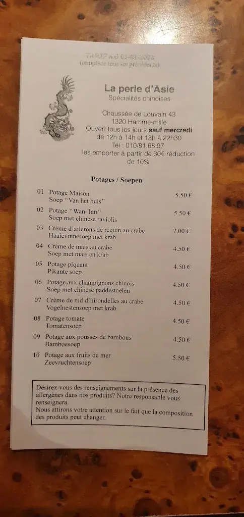 Menu_La Perle d'Asie_Beauvechain_image_3