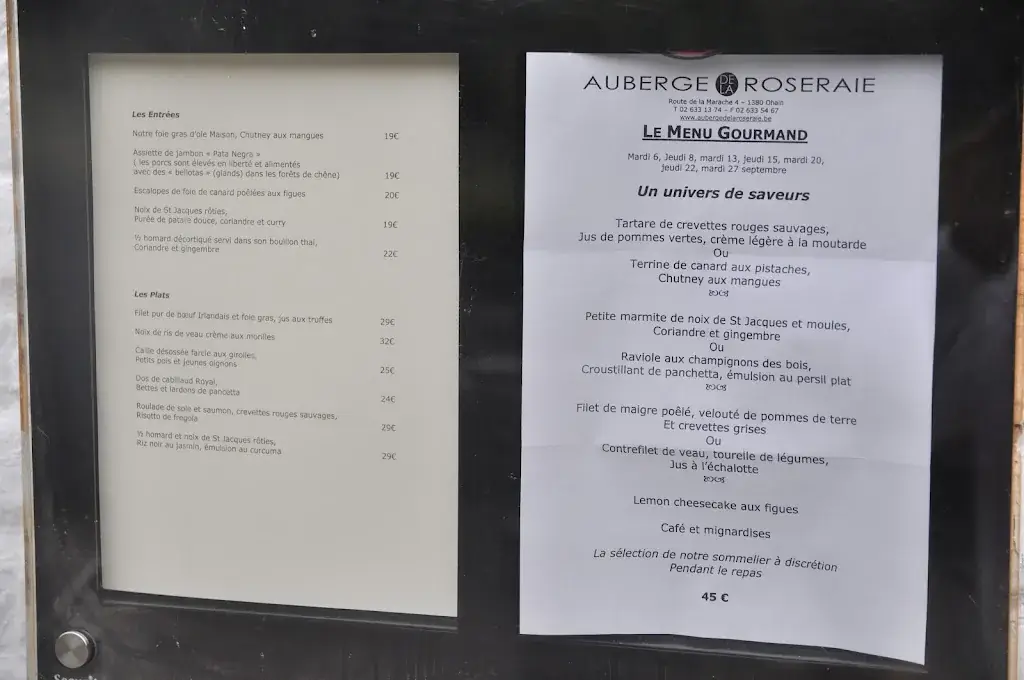 Menu_Auberge de la Roseraie_Lasne_image_2
