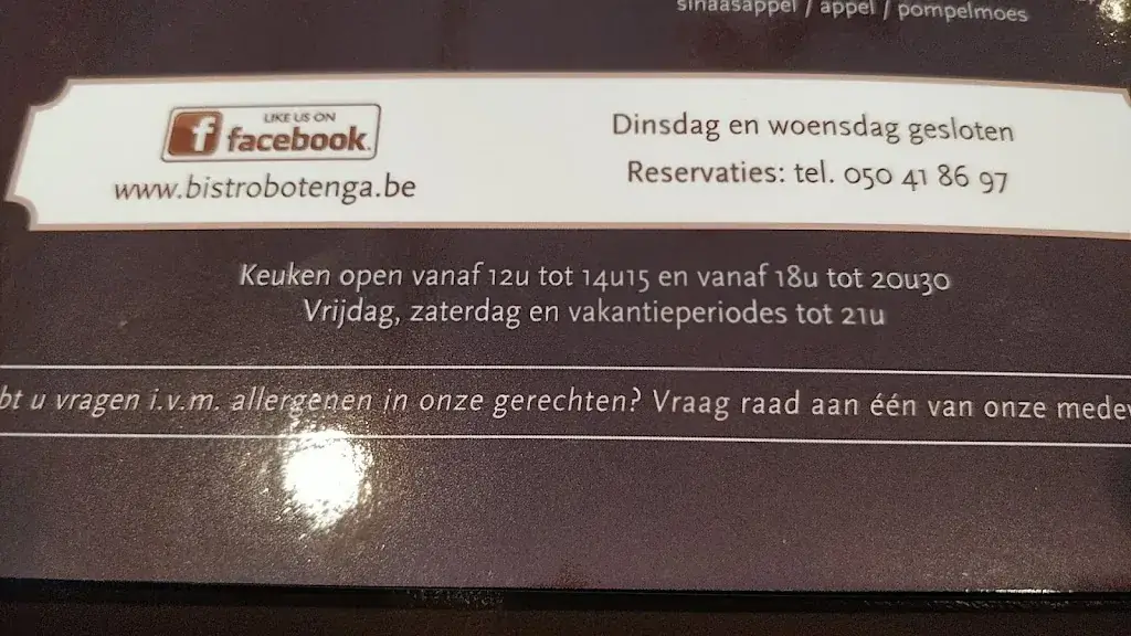 Menu_La Botega del Porto_Blankenberge_imagen_4