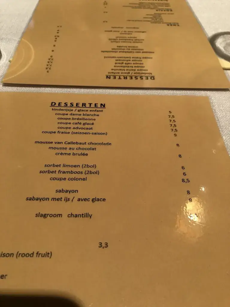 Menu_Restaurant 't Sand_Blankenberge_image_1