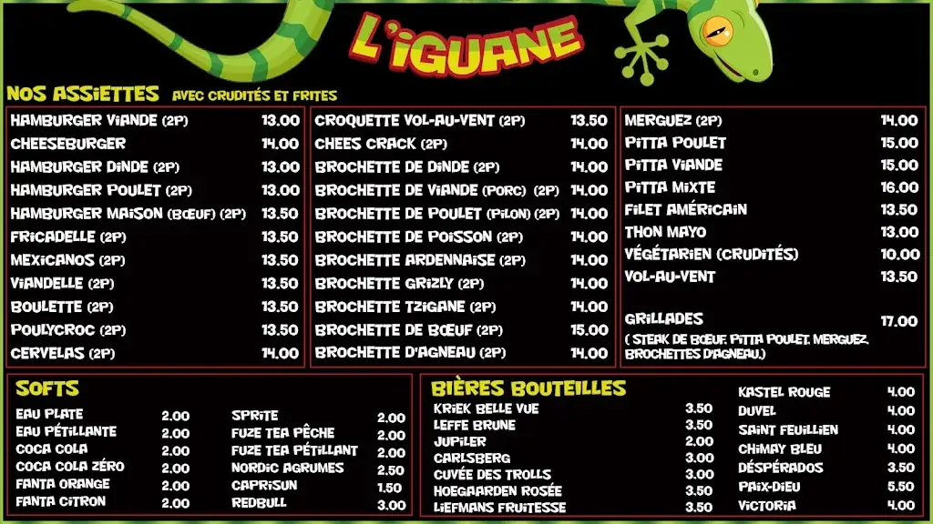 Menü_L'Iguane_Bernissart_Bild_1
